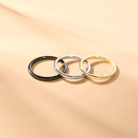 2mm 4mm 6mm Tungsten Wedding Bands Ring for Women Men Rose Gold/Silver/Gold/Blac - Picture 3 of 6